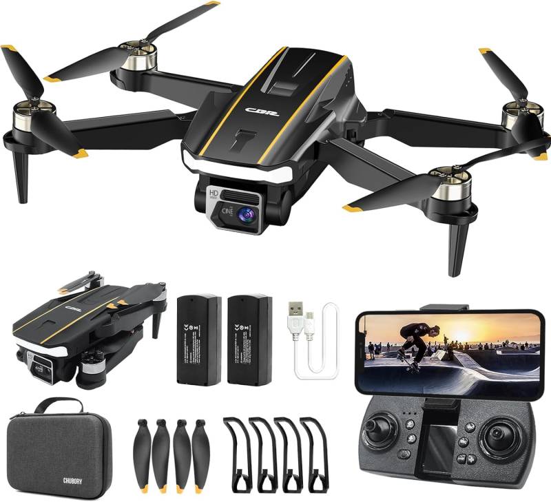 Robuster bürstenloser Motor-Drohne mit Kamera für Anfänger, CHUBORY A68 WiFi FPV Quadcopter mit 2K HD-Kamera, automatischer Schwebe, 3D-Flips, kopfloser Modus, Trajektorienflug, B0DBHKKQ47 von CHUBORY