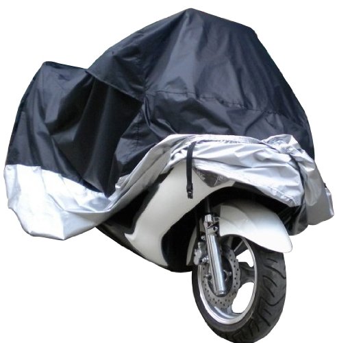 Motorradabdeckung, Motorradabdeckung, Ultra Classic Road Touring Sportster Bikes Abdeckung (Ganz Schwarz, XL 245x105x125 cm)(Black and Silver,3XL 295x110x140 cm) von CHUDOU