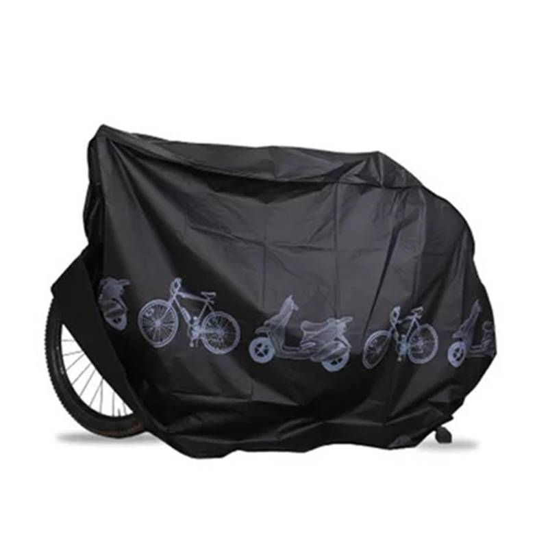 Motorradabdeckung, wasserdichte Fahrradabdeckung for den Außenbereich, UV-Schutz, Mountainbike-Fahrradhülle for das Fahrrad, verhindert Regen, Fahrradabdeckung, Fahrradzubehör (grau)(Black) von CHUDOU