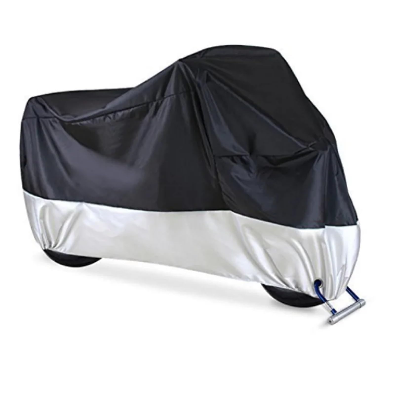 Motorradabdeckung, wasserdichte Motorradabdeckung, Outdoor-Motorrad-Regenbekleidung, UV-Sonnenschutz, Regenstaub, Sonnenschutz, Motorradschutz, 190 t (Schwarz, L)(Silver,3XL) von CHUDOU