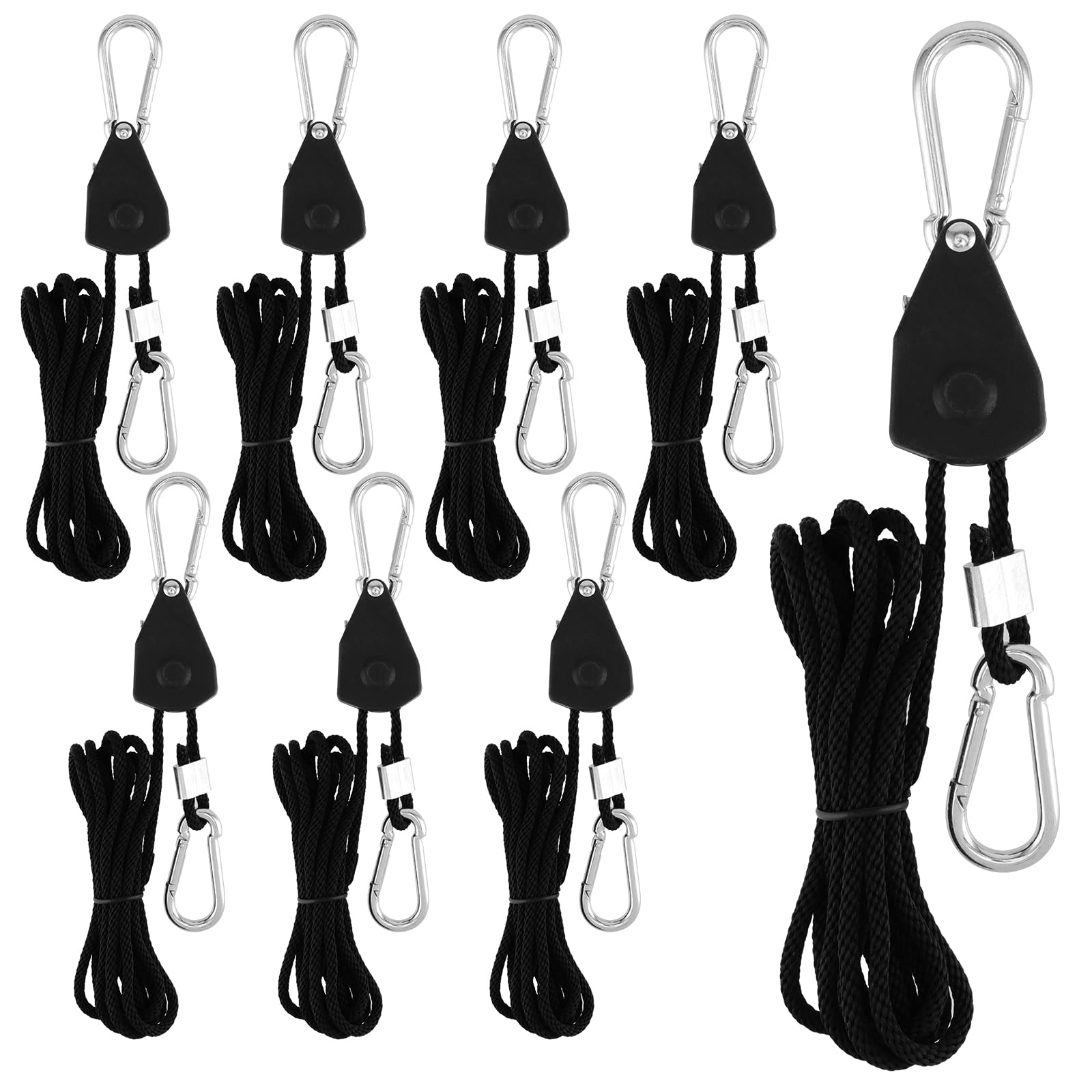 CHUENHEI 8 Stück Seilratsche Mit Haken Schnurlänge 2,4m, 4mm Verstellbarer Ratsche Rope Seilratsche, 150lb Duty Heavy Ratchet Seil Aufhänger, Rope Ratchet für Pflanzenlampe, Wachsen Licht Ratchet Seil CHUENHEI 8 Stück Seilratsche Mit Haken Schnurlänge 2,4m, 4mm Verstellbarer Ratsche Rope Seilratsche, 150lb Duty Heavy Ratchet Seil Aufhänger, Rope Ratchet für Pflanzenlampe, Wachsen Licht Ratchet Seil von CHUENHEI