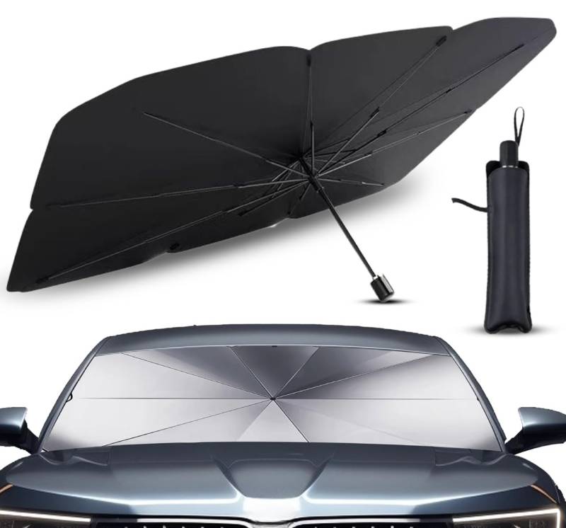 Sonnenschutz Auto Frontscheibe Innen für VW ID.Buzz I 2022-2024, UV-beständiger Auto Sonnen Schutz mit 360° drehbarer Achse und Titan-Beschichtung von CHUNFANG