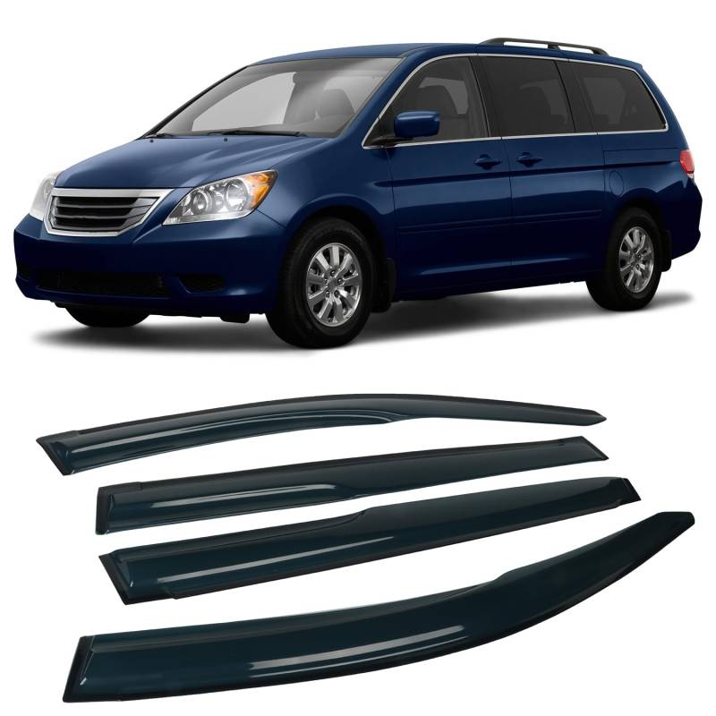 4 Stück Regenschutz Fensterblenden Windabweiser passend für Honda Odyssey 2005–2010, vorne und hinten, Außenmontage, Lüftungsblende 2006 2007 2008 2009 von CHYKORLA