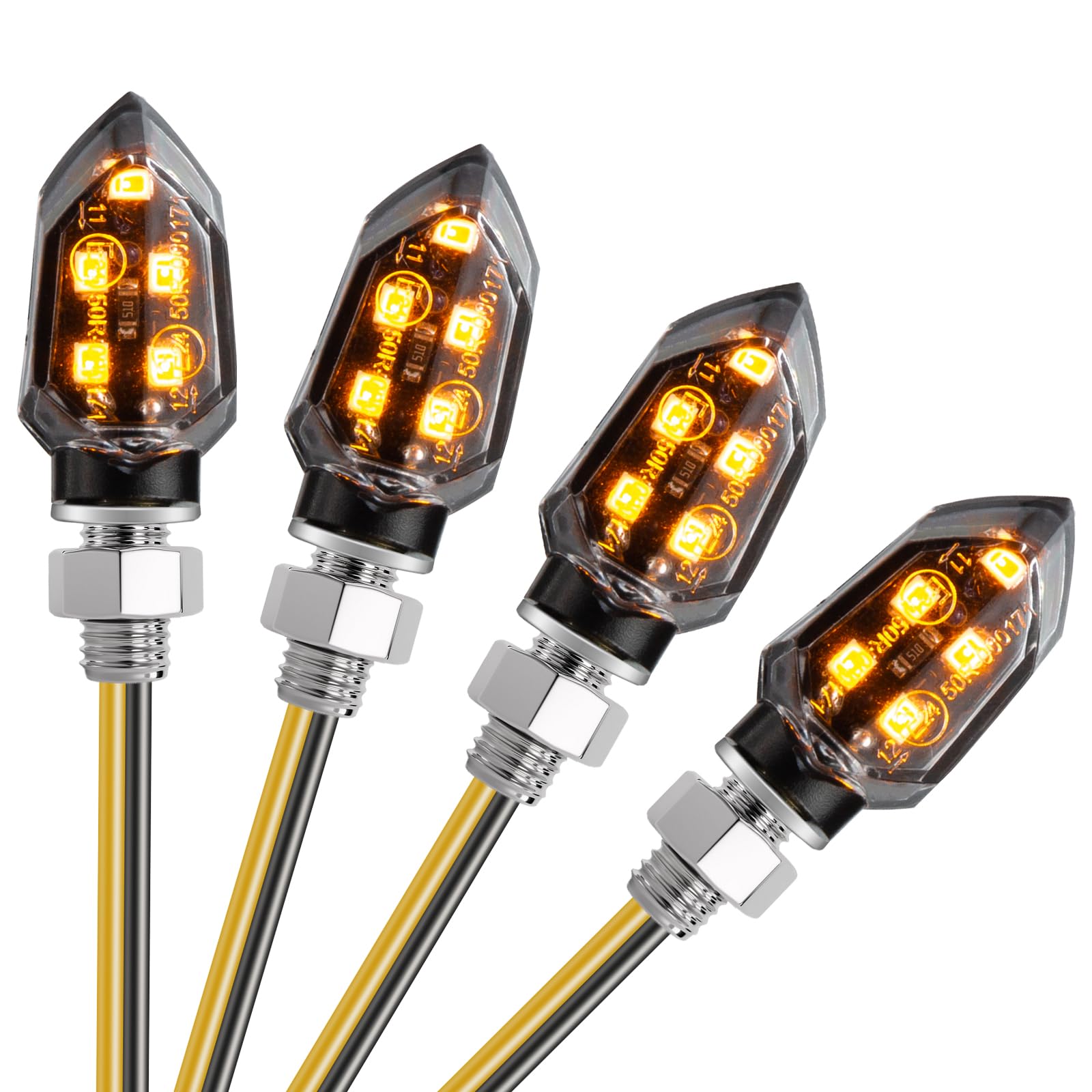 CICMOD 4 Stück Motorrad LED Blinker, Mini Blinker E geprüft Microblinker Universal Transparent LED Blinker für Scooter Quad Roller Cruiser CICMOD 4 Stück Motorrad LED Blinker, Mini Blinker E geprüft Microblinker Universal Transparent LED Blinker für Scooter Quad Roller Cruiser von CICMOD