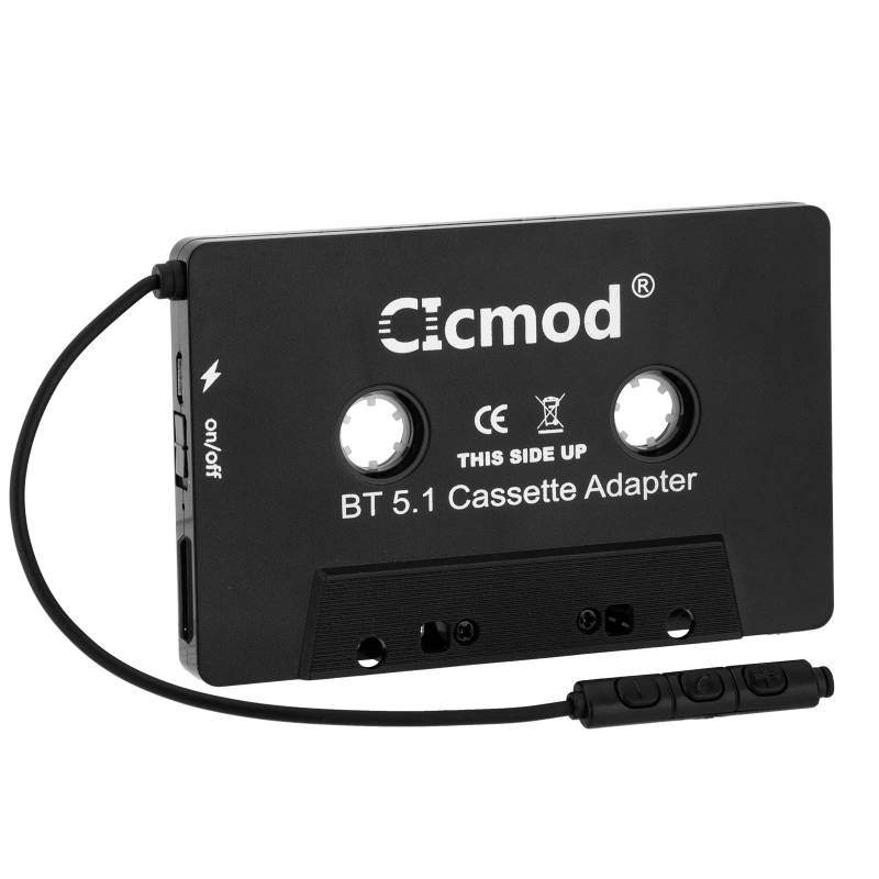 CICMOD Kassetten Adapter BT 5.1 Kfz Kassettenadapter mit eingebautem Mikrofon Freisprecheinrichtung von CICMOD
