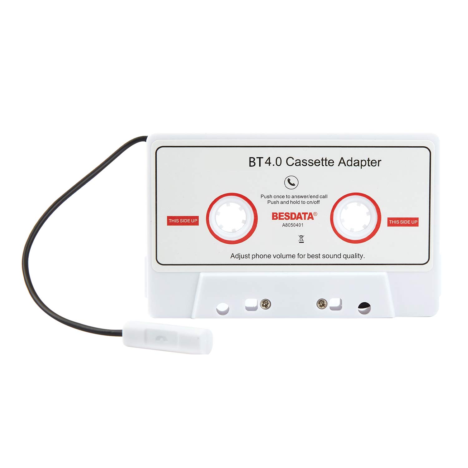 CICMOD Kassettenadapter für Bluetooth Autoradio Auto Tape Kassettenadapter Audio-Kassette AUX Adapter KFZ(Weiß) von CICMOD