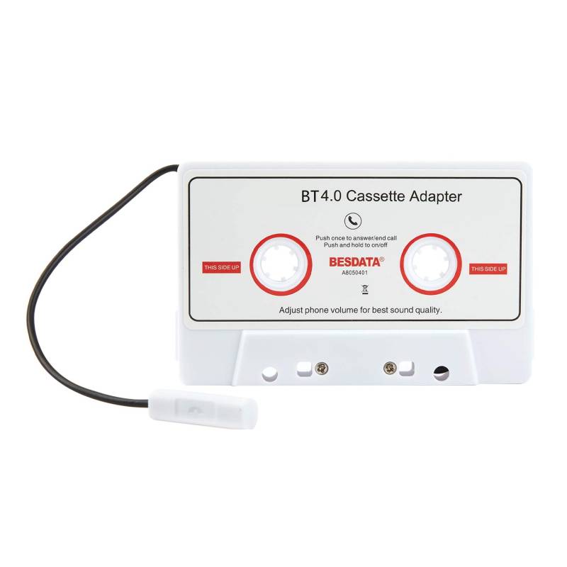 CICMOD Kassettenadapter für Bluetooth Autoradio Auto Tape Kassettenadapter Audio-Kassette AUX Adapter KFZ(Weiß) von CICMOD