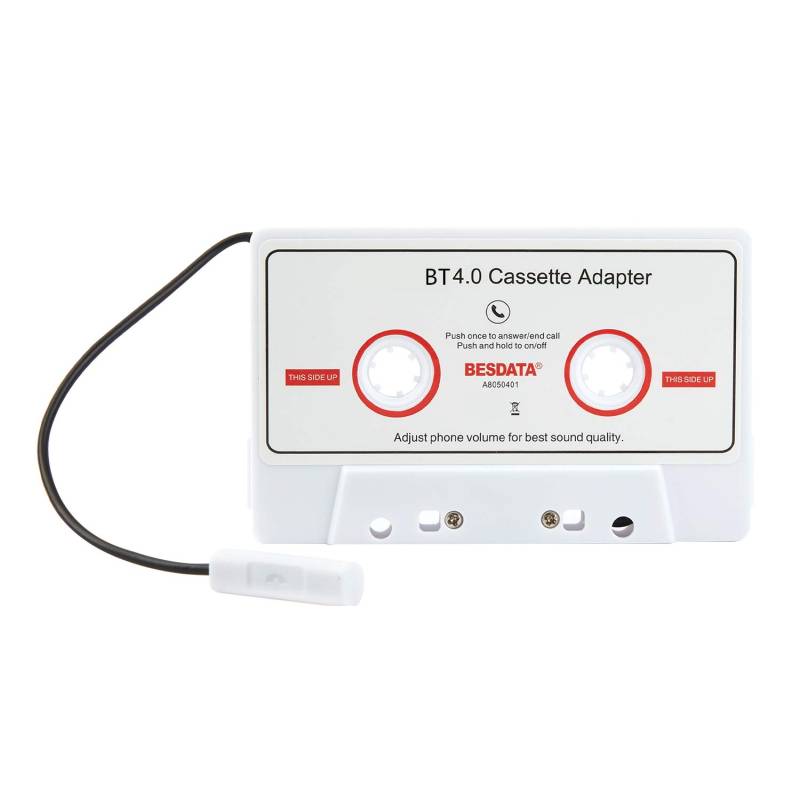 CICMOD Kassettenadapter für Bluetooth Autoradio Auto Tape Kassettenadapter Audio-Kassette AUX Adapter KFZ(Weiß) von CICMOD