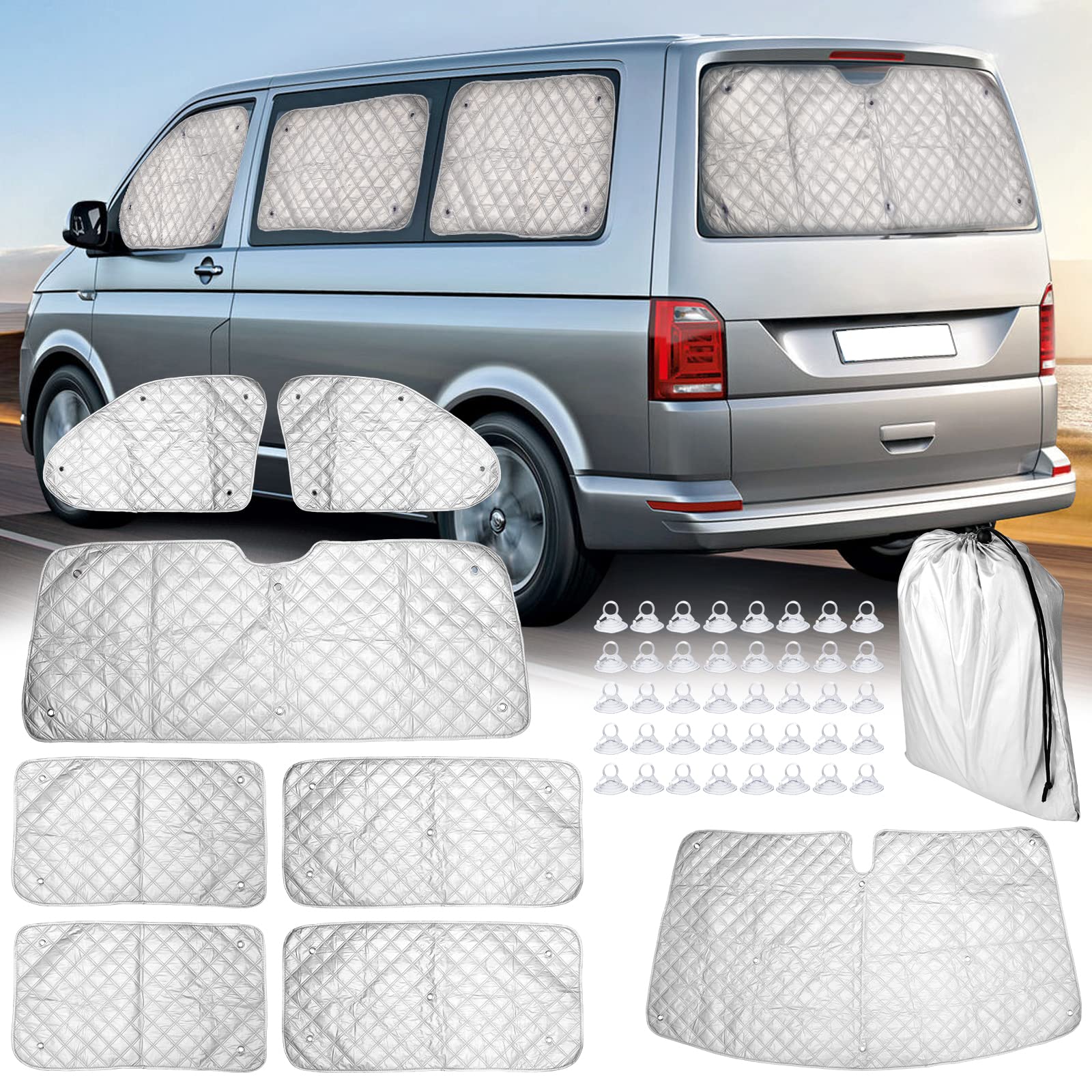 CICMOD Sonnenschutz Frontscheibe Innen für T5 T6 Sonnenschutz Transporter 8PCS Thermomatte Frontscheibenabdeckung Set interner Windschutzscheiben-Abdeckun CICMOD Sonnenschutz Frontscheibe Innen für T5 T6 Sonnenschutz Transporter 8PCS Thermomatte Frontscheibenabdeckung Set interner Windschutzscheiben-Abdeckun von CICMOD