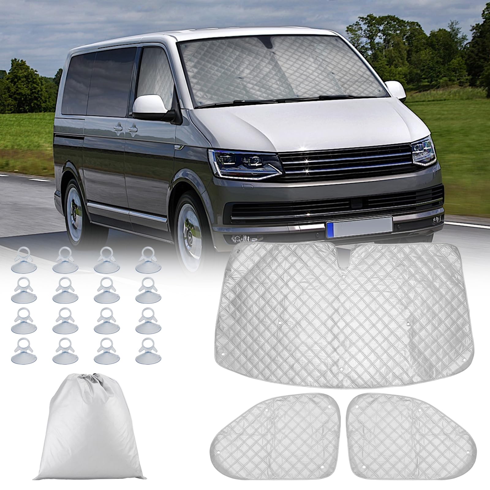 CICMOD Sonnenschutz Frontscheibe für T5 T6 Wohnmobil Transporter Thermomatte fahrerhaus 3PCS Frontscheibenabdeckung Set interner Windschutzscheiben - Verdunkelung Okklusion CICMOD Sonnenschutz Frontscheibe für T5 T6 Wohnmobil Transporter Thermomatte fahrerhaus 3PCS Frontscheibenabdeckung Set interner Windschutzscheiben - Verdunkelung Okklusion von CICMOD