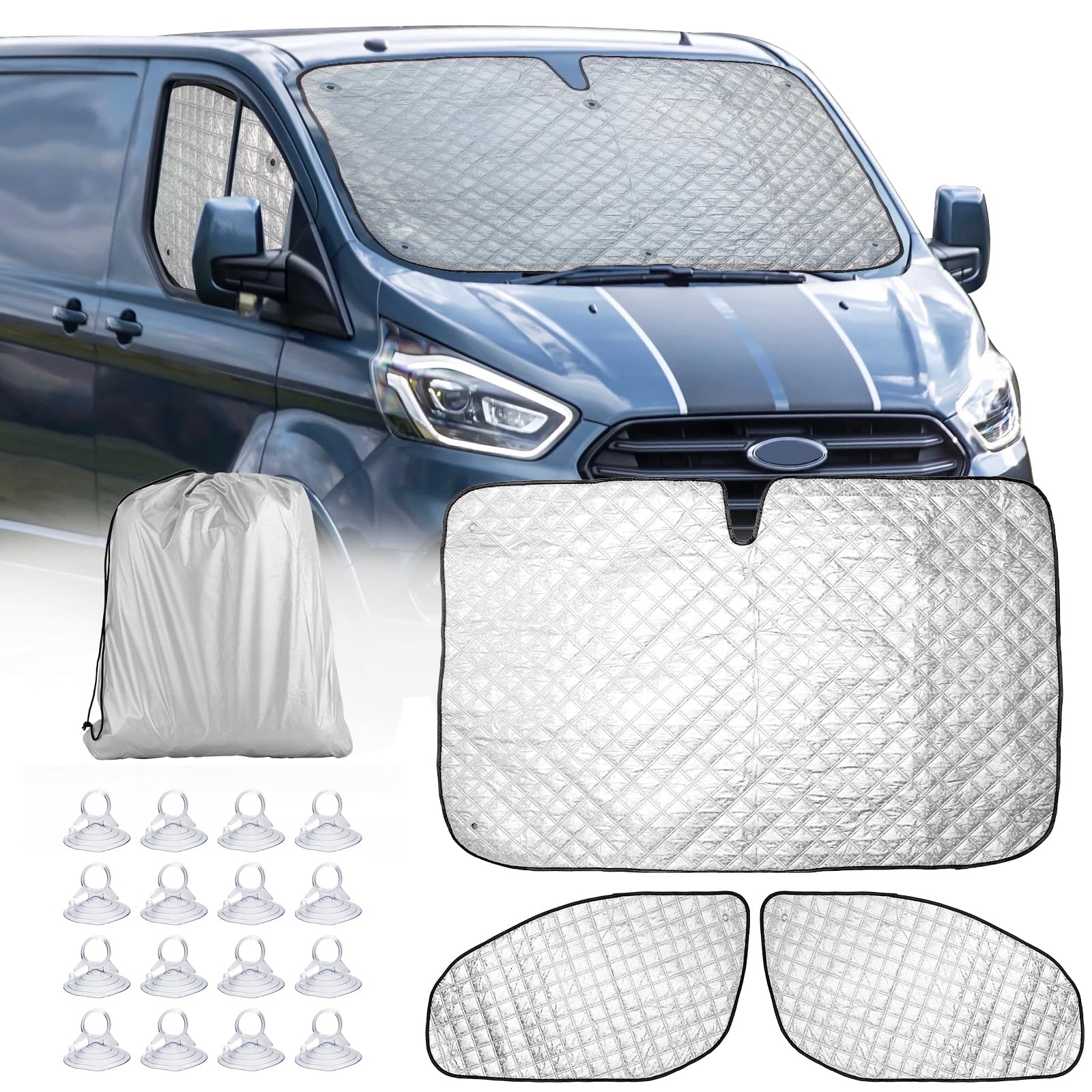 CICMOD Thermomatte für F ord Transit Custom, Innen Auto Sonnenschutz Frontscheibenabdeckung, Thermomatte Fahrerhaus Verdunkelung Windschutzscheiben Abdeckung CICMOD Thermomatte für F ord Transit Custom, Innen Auto Sonnenschutz Frontscheibenabdeckung, Thermomatte Fahrerhaus Verdunkelung Windschutzscheiben Abdeckung von CICMOD