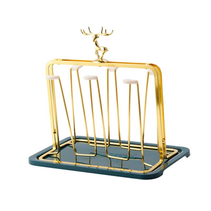 CIMAXIC Getränkehalter tassenregal küche cupholder Mug Holder Tassenhalter Gestell Tassenständer für den Haushalt Tassentrockenständer mit Abtropfschale Desktop-Becher-Organizer Eisen von CIMAXIC