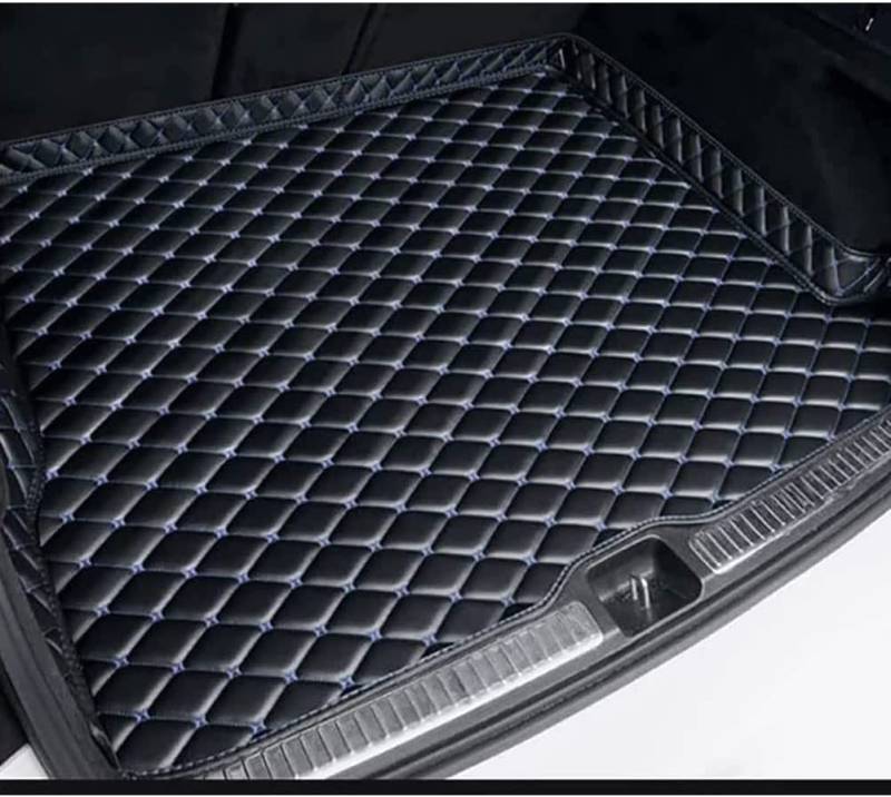 Auto Leder Kofferraummatte für Ford EcoSport 2018-, rutschfest Kratzfestem Wasserdicht Kofferraum Schutzmatte Kofferraumschutz, Schutzmatten Zubehör,B Blackblue von CINTUA