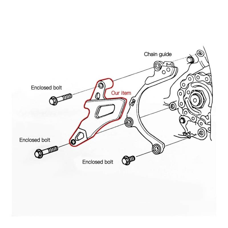 Motorrad Kettenführung Für Ho&nda CR250R 2002-2007 CRF250R 2004-2009 CRF250X 2004-2017 CR CRF 250R 250X Motorrad Ritzel Kette Abdeckung Schutz von CIQICLVI