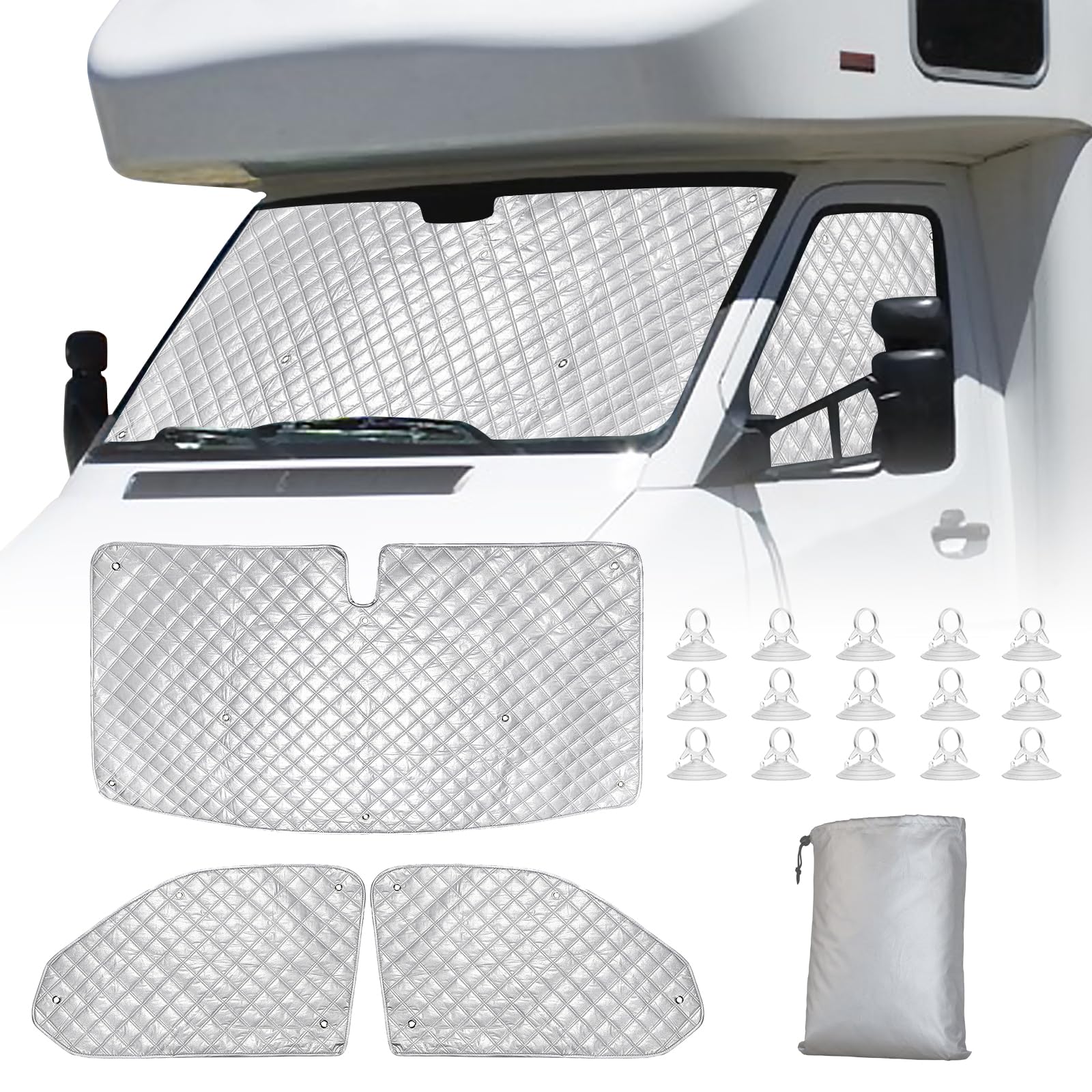 3 Stück Thermomatte Fahrerhaus Innen, Sonnenschutz Auto Frontscheibe Ersatz Kompatibel mit VW Transporter T5 T6, Thermo Jalousien Set Verdunkelung, Sonnenschutz Windschutzscheiben Matte 3 Stück Thermomatte Fahrerhaus Innen, Sonnenschutz Auto Frontscheibe Ersatz Kompatibel mit VW Transporter T5 T6, Thermo Jalousien Set Verdunkelung, Sonnenschutz Windschutzscheiben Matte von CISSIYOG