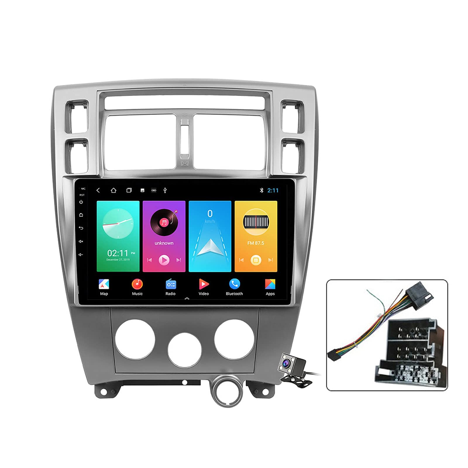 Autoradio für Hyundai Tucson 2006 ~ 2014, Android 27,9 cm (11 Zoll), integriertes Carplay-Autoradio, unterstützt Lenkradsteuerung, GPS-Navigation, FM AM Radio, Bluetooth, mit Kamera von CIVDW