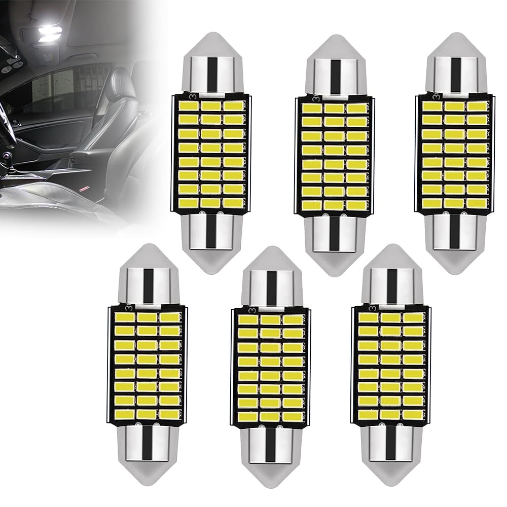 CJBIN Auto LED Innenbeleuchtung, 6 Stück 36MM 624 Lumen Led Auto Innenraumbeleuchtung, 12V Led innenraumbeleuchtung Birne Auto, Auto Innen Beleuchtung, Einfach zu Verwenden, Weiße Licht CJBIN Auto LED Innenbeleuchtung, 6 Stück 36MM 624 Lumen Led Auto Innenraumbeleuchtung, 12V Led innenraumbeleuchtung Birne Auto, Auto Innen Beleuchtung, Einfach zu Verwenden, Weiße Licht von CJBIN