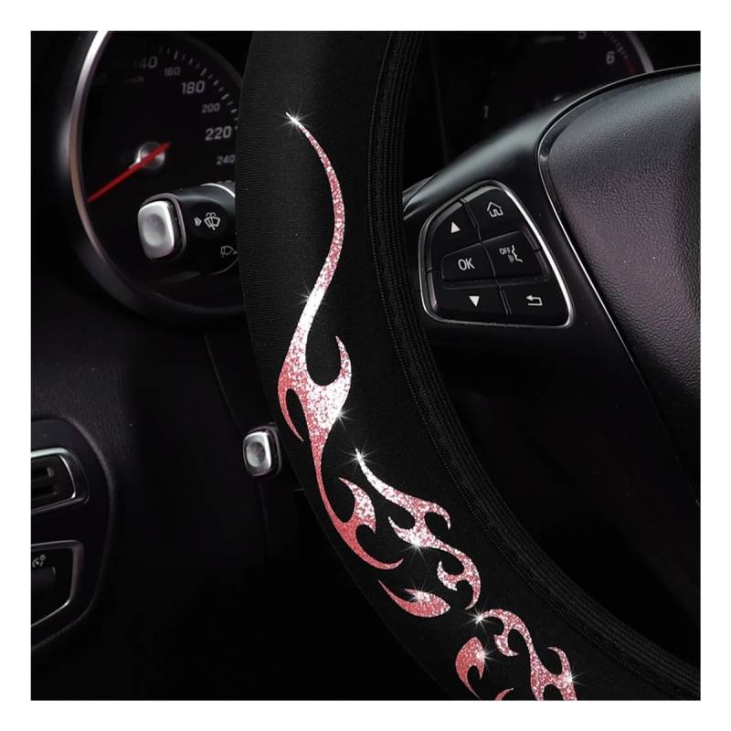 CJHGD Auto-Lenkradabdeckungen Flame Totem Dynamic Stoff Auto ohne Innenring Lenkradbezug passend für 145-15 Zoll Automobilzubehör von CJHGD