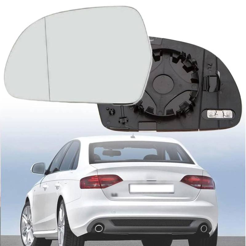 Außenspiegel Glas mit Trägerplatte Beheizt für Audi A4 2008-2009, Links Rechts Tür Beheizbar Spiegelglas Ersatz Auto Zubehör,Left von CJJNFDC