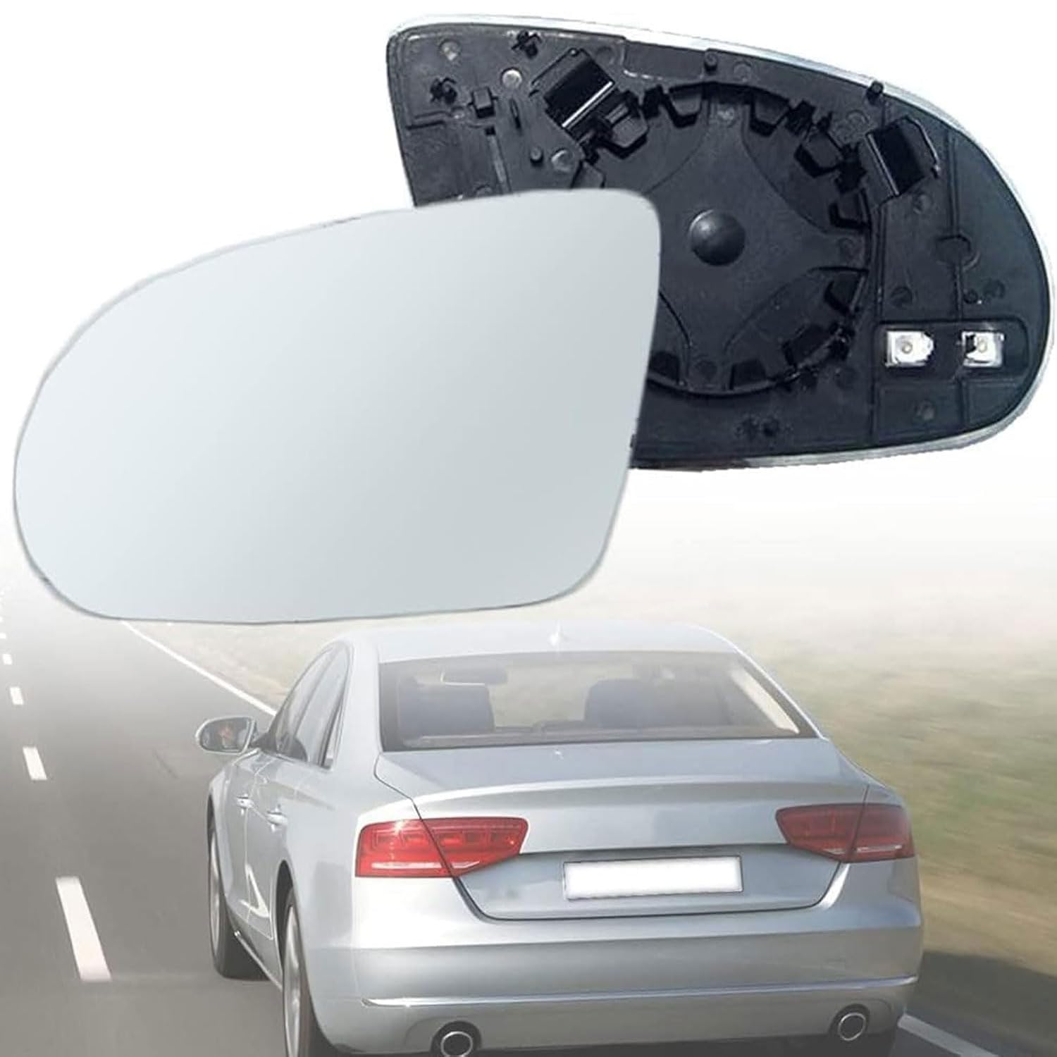 Außenspiegel Glas mit Trägerplatte Beheizt für Audi A8 D4 2009-2015 2016 2017 2018, Links Rechts Tür Beheizbar Spiegelglas Ersatz Auto Zubehör,Left Außenspiegel Glas mit Trägerplatte Beheizt für Audi A8 D4 2009-2015 2016 2017 2018, Links Rechts Tür Beheizbar Spiegelglas Ersatz Auto Zubehör,Left von CJJNFDC