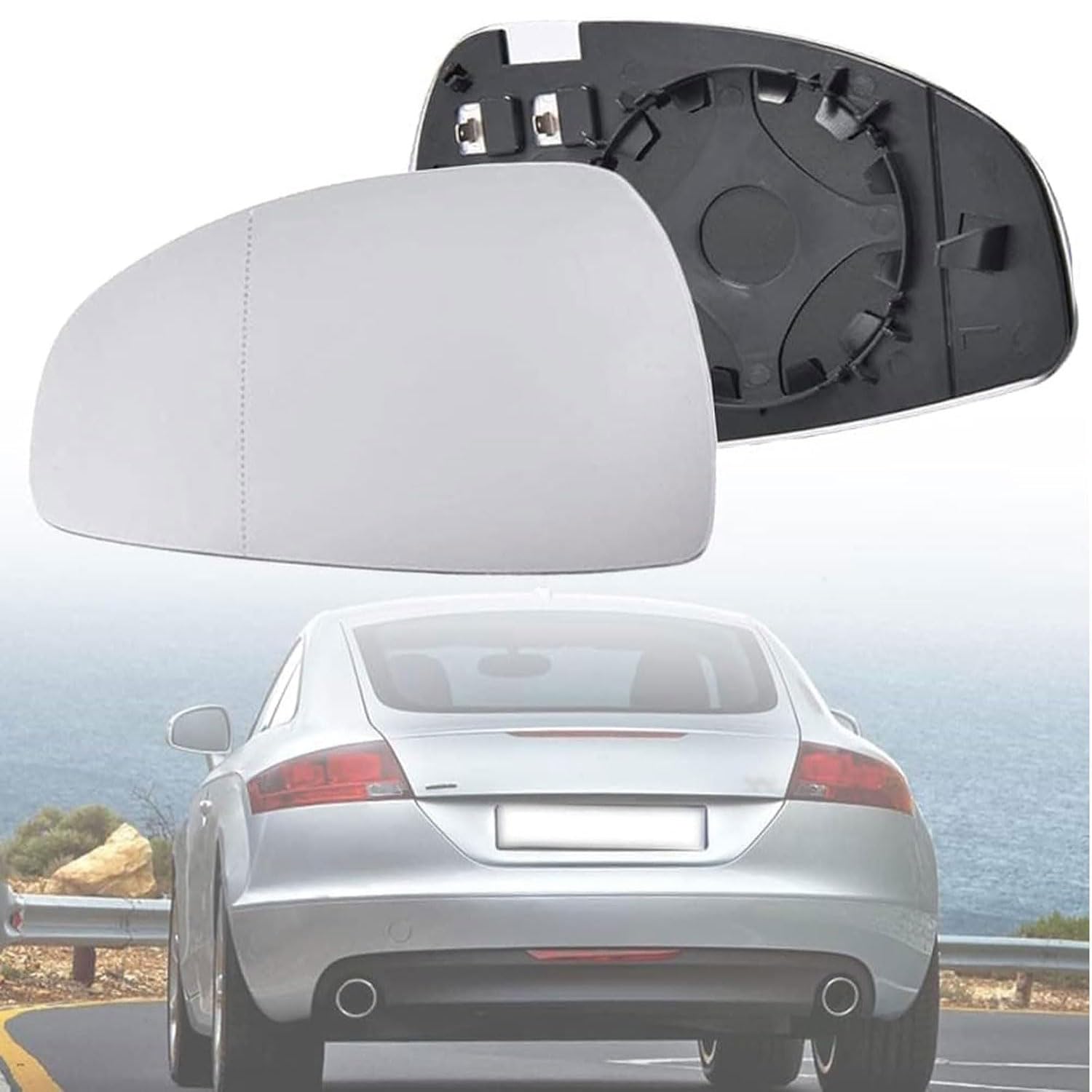 Außenspiegel Glas mit Trägerplatte Beheizt für Audi TT 2006-2011 2012 2013 2014, Links Rechts Tür Beheizbar Spiegelglas Ersatz Auto Zubehör,Left Außenspiegel Glas mit Trägerplatte Beheizt für Audi TT 2006-2011 2012 2013 2014, Links Rechts Tür Beheizbar Spiegelglas Ersatz Auto Zubehör,Left von CJJNFDC