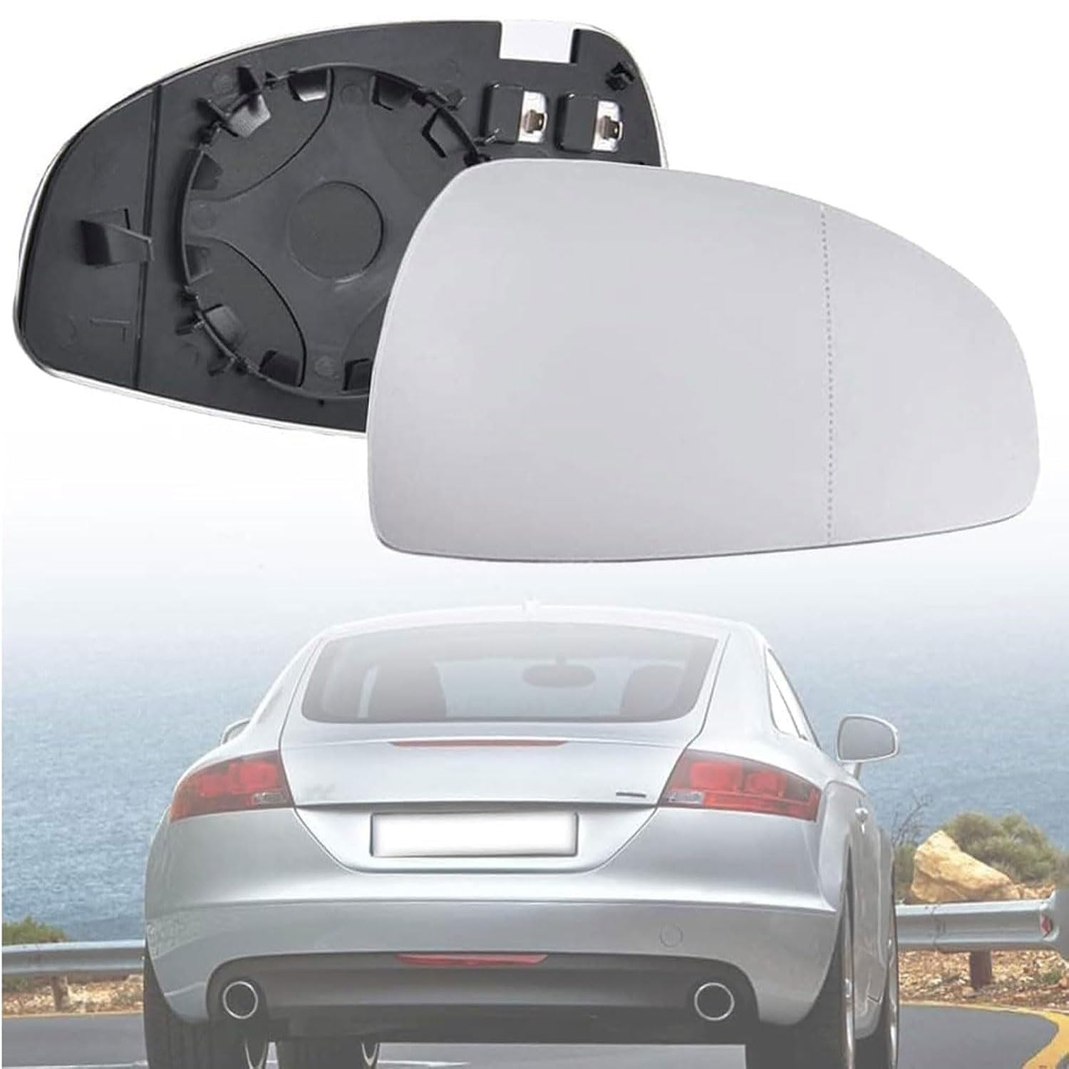 Außenspiegel Glas mit Trägerplatte Beheizt für Audi TT 2006-2011 2012 2013 2014, Links Rechts Tür Beheizbar Spiegelglas Ersatz Auto Zubehör,Right Außenspiegel Glas mit Trägerplatte Beheizt für Audi TT 2006-2011 2012 2013 2014, Links Rechts Tür Beheizbar Spiegelglas Ersatz Auto Zubehör,Right von CJJNFDC