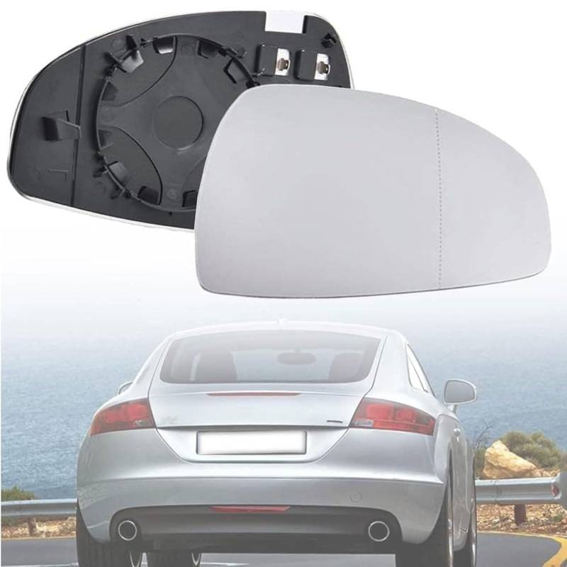 Außenspiegel Glas mit Trägerplatte Beheizt für Audi TT 2006-2011 2012 2013 2014, Links Rechts Tür Beheizbar Spiegelglas Ersatz Auto Zubehör,Right von CJJNFDC