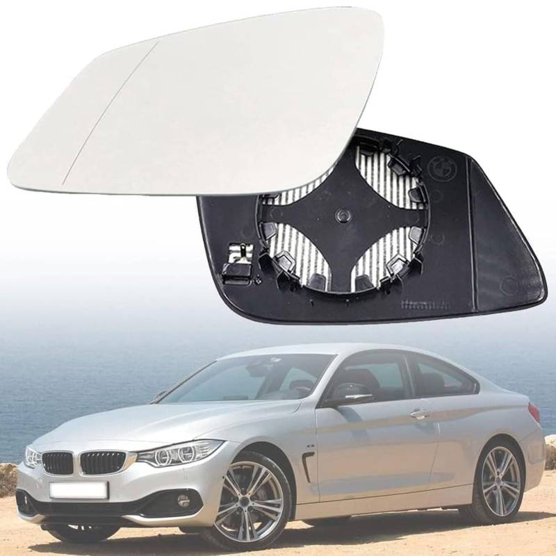 CJJNFDC Außenspiegel Glas mit Trägerplatte Beheizt für BMW Serie 4 F36 Gran Coupe 2014-2019, Links Rechts Tür Beheizbar Spiegelglas Ersatz Auto Zubehör,Left von CJJNFDC