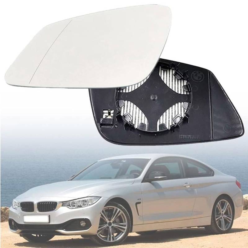 Außenspiegel Glas mit Trägerplatte Beheizt für BMW Serie 4 M4 F82 Coupe 2014-2020, Links Rechts Tür Beheizbar Spiegelglas Ersatz Auto Zubehör,Left von CJJNFDC