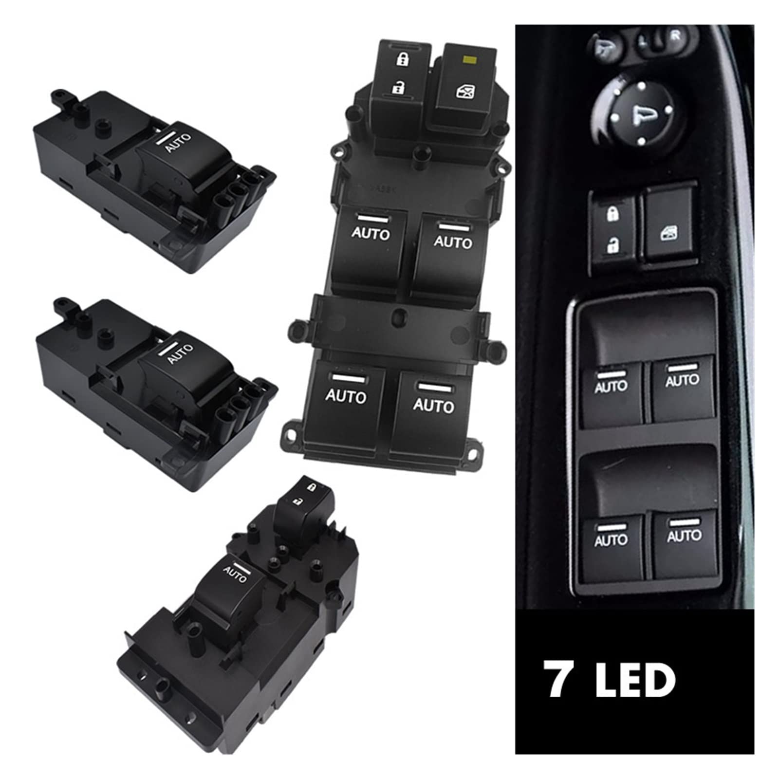 AUTO 7Led Hintergrundbeleuchtung 35750-TB0-H01 Power Fensterheber Master Control Schalter Kompatibel Mit Accord 2008-2013 Upgrade Funktionen(A set of leds) von CJMPZKVRY