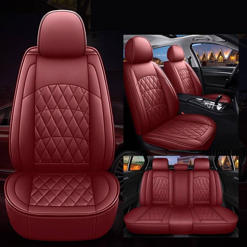 CJMPZKVRY Autositzbezüge aus PU-Leder for 5 Sitze, kompatibel mit Subaru Forester Outback XV Impreza BRZ Levorg Legacy WRX Liberty Tribeca, Autozubehör(Lafite Red) von CJMPZKVRY