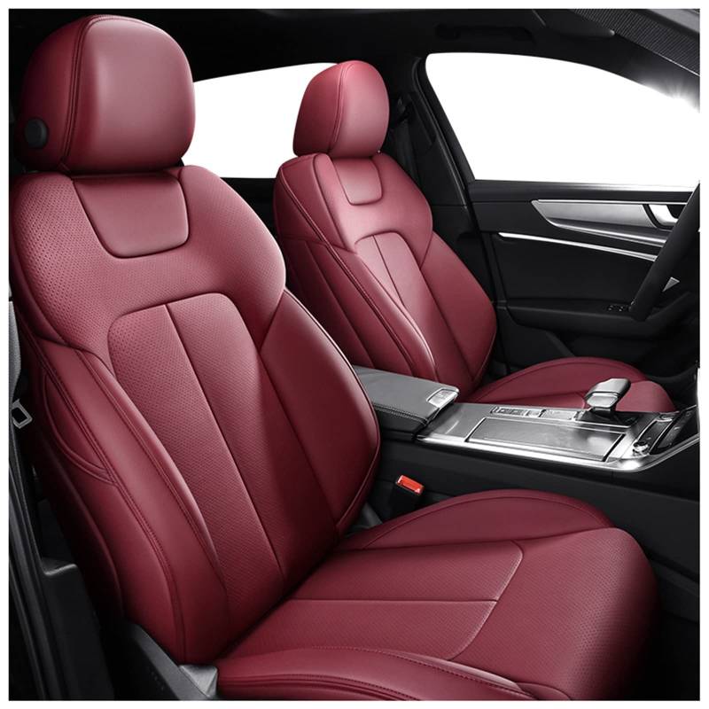 CJMPZKVRY Autositzbezug 5 Sitze Komplettleder Kompatibel Mit Mercedes Benz W211 W203 W204(Burgundy) von CJMPZKVRY