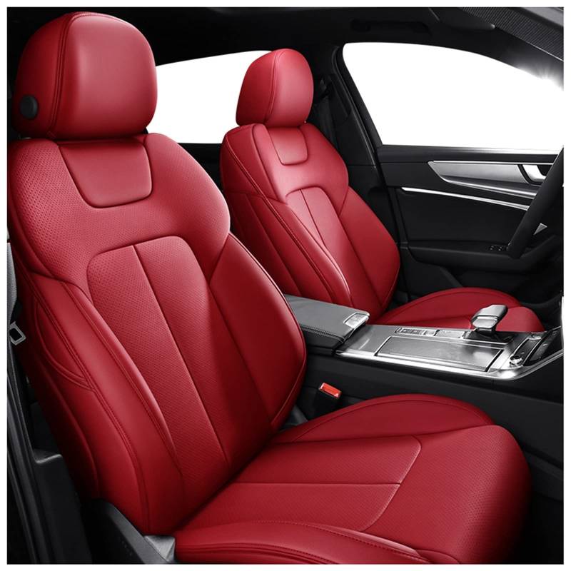 CJMPZKVRY Autositzbezug 5 Sitze Komplettleder Kompatibel Mit Mercedes Benz W211 W203 W204(Red) von CJMPZKVRY