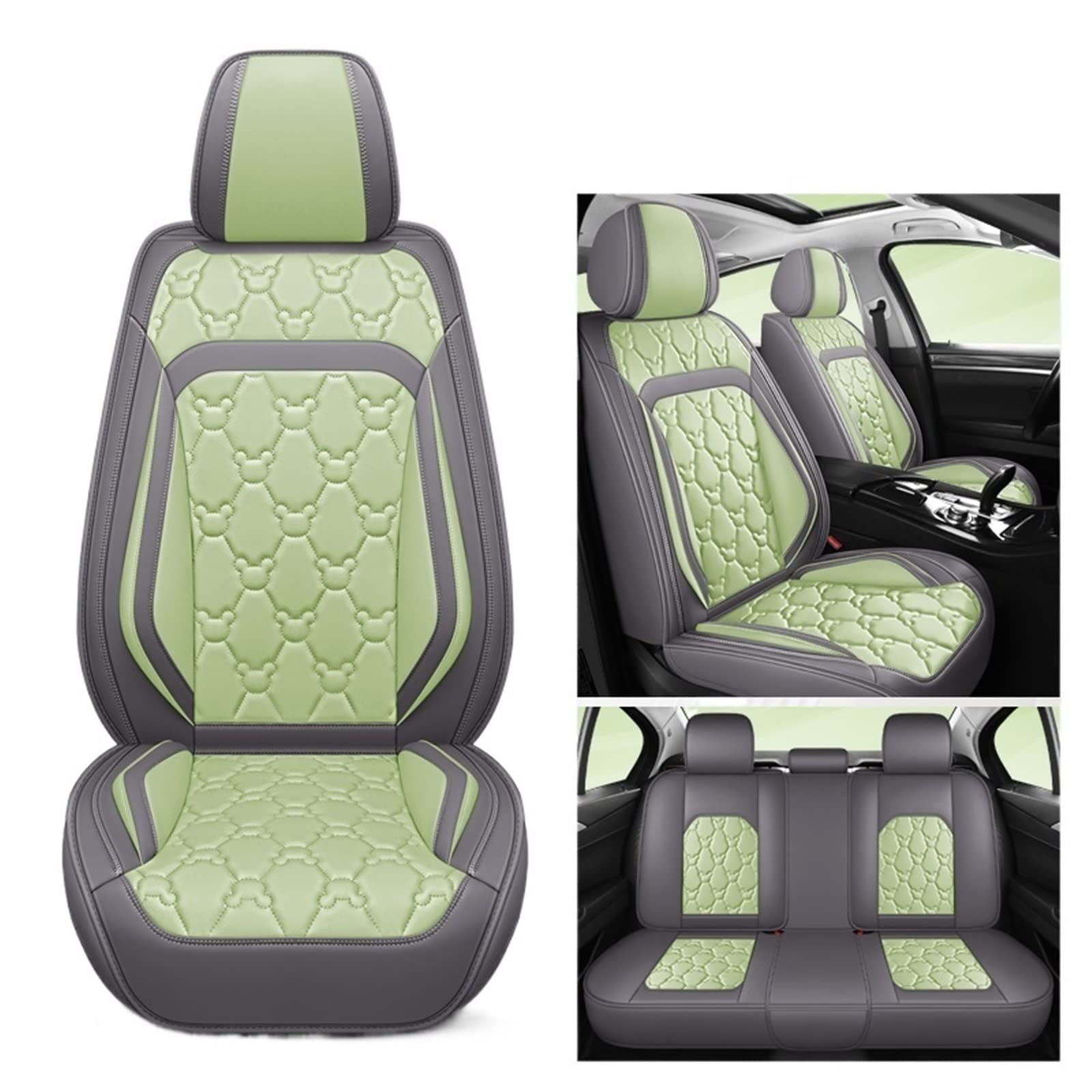 CJMPZKVRY Autositzbezug PU-Kissenstation Universelle Belüftung Kompatibel mit Jaguar Alle Modelle F-PACE XJL XEL XF XE F-Type XK XFL Auto-Styling Auto(Green Standards) von CJMPZKVRY