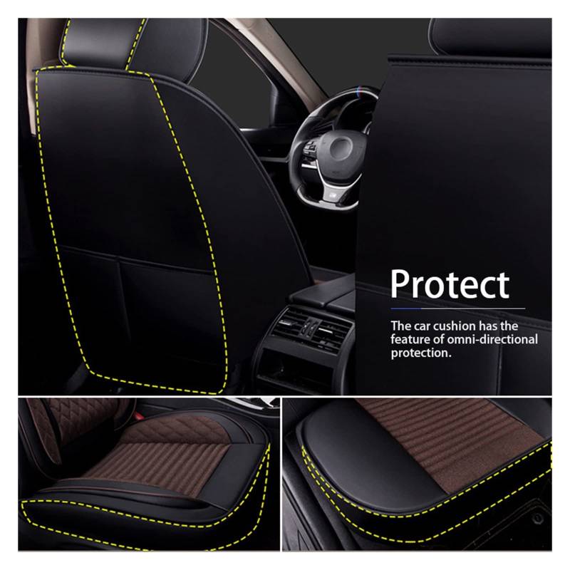 CJMPZKVRY Luxus-Autositzbezüge Leder Flachs Sitzbezug Matte Universal Autos Sitzbezüge Kissenschutz Stuhl Sitzbezug Teppiche(Rear Gray 1 pc) von CJMPZKVRY