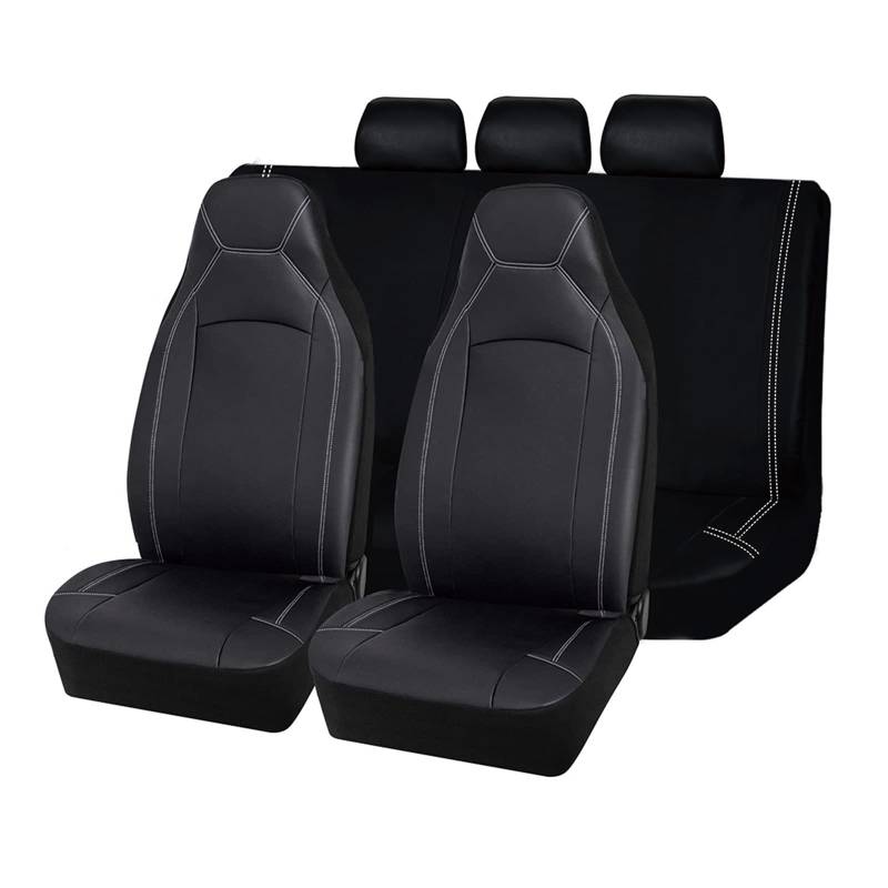 CJMPZKVRY Universal High Back Bucket Leder Autositzbezüge Premium Leder Komplettset Airbag kompatibel(AD9350-Set) von CJMPZKVRY