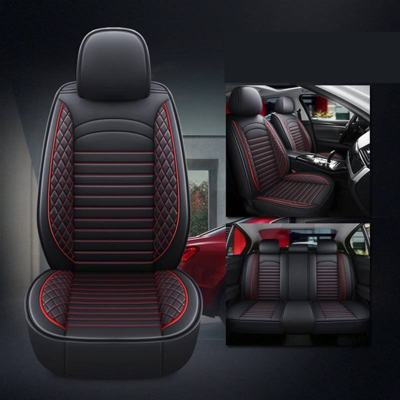 CJMPZKVRY Universeller 5-Sitzer-Autositzbezug, kompatibel mit Mazda 3 CX-5 2 5 6 CX-3 CX-4 CX-7 CX-9 MX-5 RX-8, Autozubehör, Innendetails(Black Red 5 Seat) von CJMPZKVRY