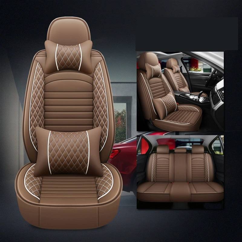 CJMPZKVRY Universeller 5-Sitzer-Autositzbezug, kompatibel mit Mazda 3 CX-5 2 5 6 CX-3 CX-4 CX-7 CX-9 MX-5 RX-8, Autozubehör, Innendetails(Browm 5 Seat-01) von CJMPZKVRY