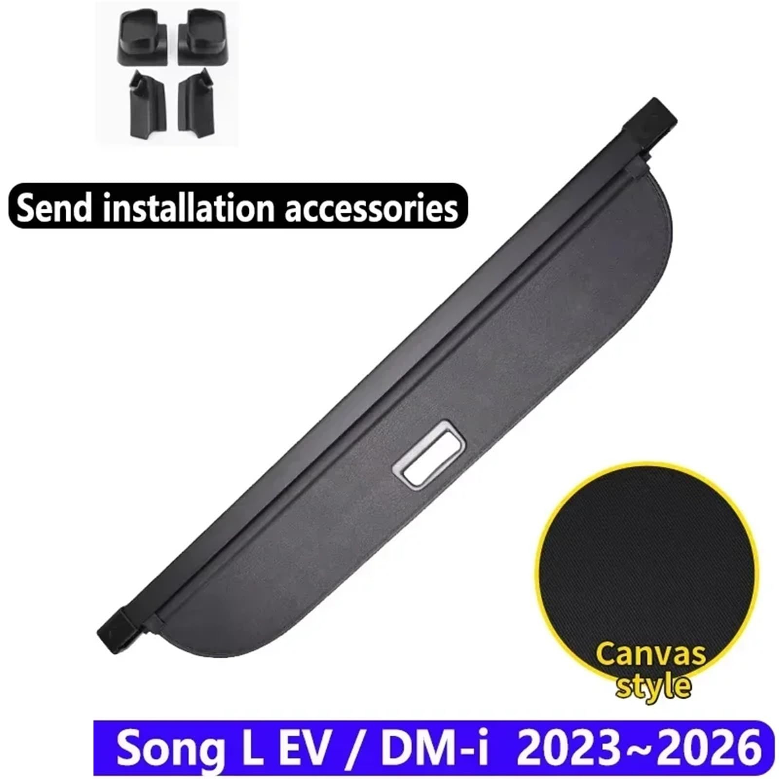 Kofferraumvorhang Kompatibel Mit BYD Song L EV Song L DM-i 2023~2026 Gepäckaufbewahrung Verstellbare Trennwand Schutzhülle Autozubehör(Canvas) von CJMPZKVRY