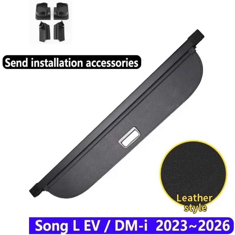 Kofferraumvorhang Kompatibel Mit BYD Song L EV Song L DM-i 2023~2026 Gepäckaufbewahrung Verstellbare Trennwand Schutzhülle Autozubehör(Leather) von CJMPZKVRY