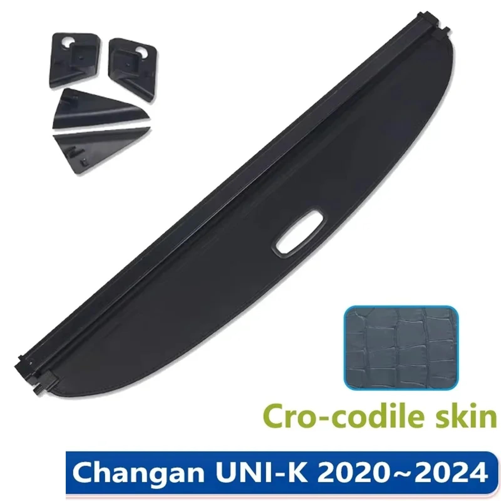 Kofferraumvorhang Kompatibel Mit Changan UNI-K UNIK UNI K 2020~2024 Gepäckaufbewahrung Verstellbare Trennwand Schutzhülle Autozubehör(Cro-codile skin) von CJMPZKVRY