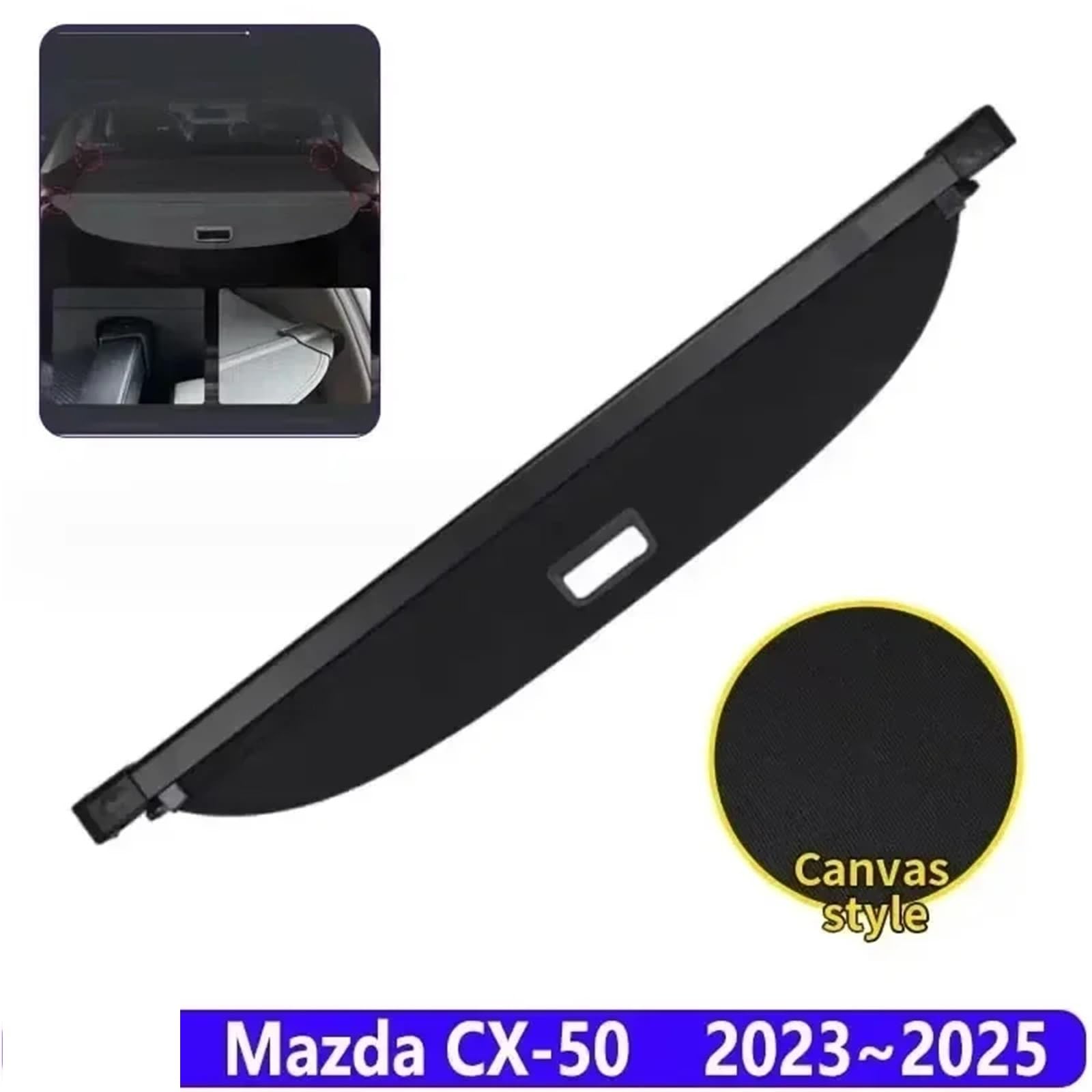 Kofferraumvorhang Kompatibel Mit Mazda CX-50 CX50 VA 2023~2025 Gepäckaufbewahrung Verstellbare Trennwand Schutzabdeckung for Die Privatsphäre Zubehör(Canvas) von CJMPZKVRY