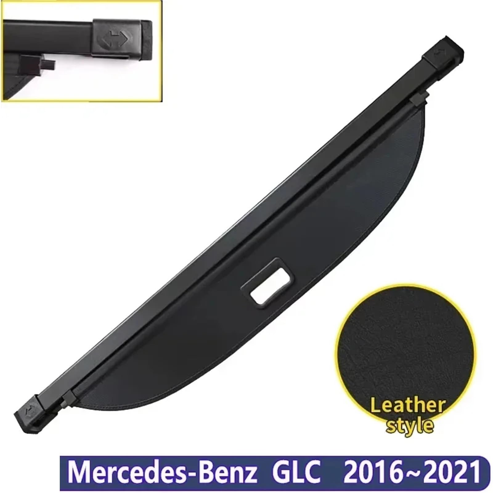 Kofferraumvorhang Kompatibel Mit Mercedes-Benz GLC 2016~2021 2020 Gepäckaufbewahrung Verstellbare Trennwand Schutzabdeckung for Die Privatsphäre(Leather) von CJMPZKVRY