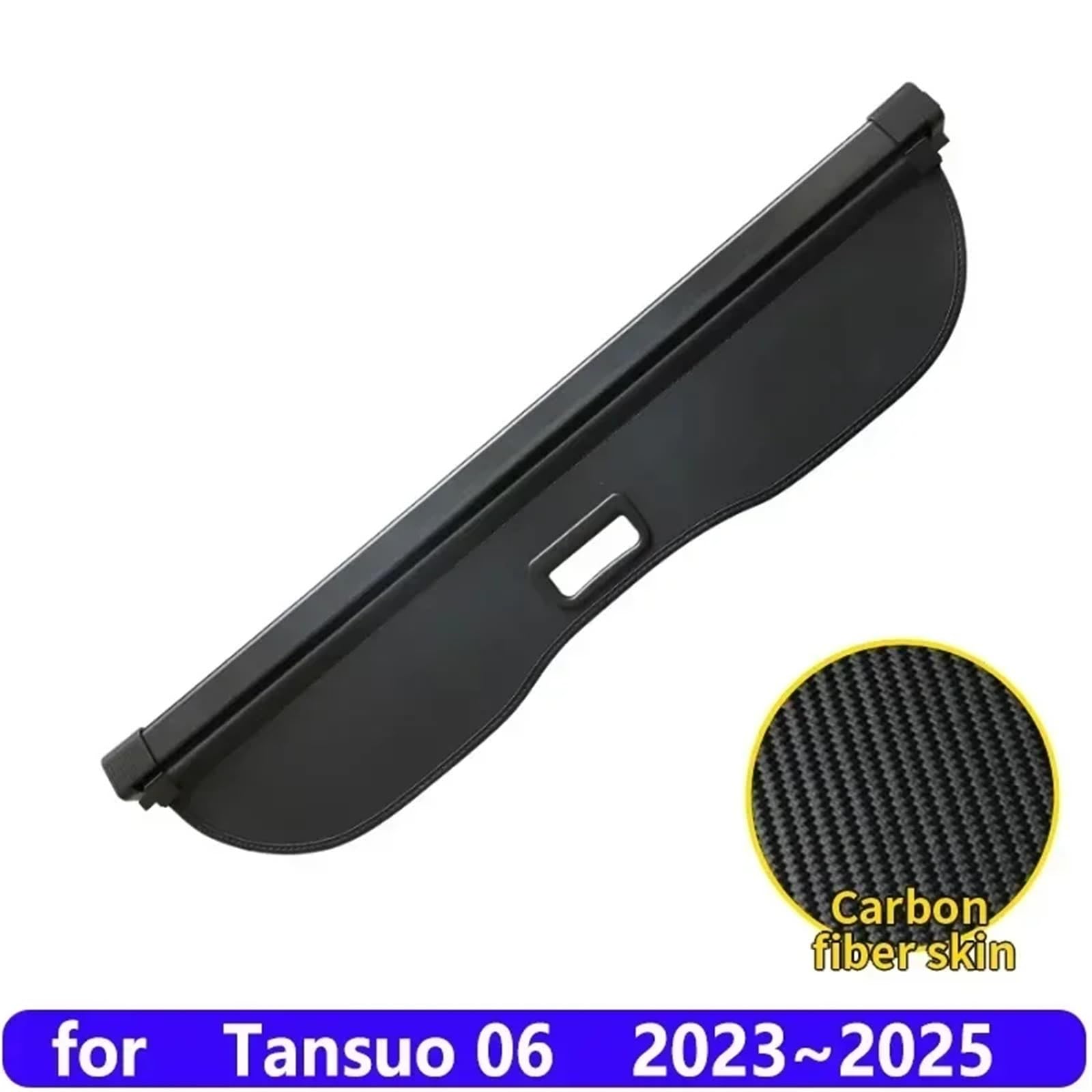 Kofferraumvorhang Kompatibel mit Chery Explore Tansuo 06 2023~2025 Gepäckaufbewahrung Verstellbare Trennwand Schutzhülle Autozubehör(Carbon fiber skin) von CJMPZKVRY