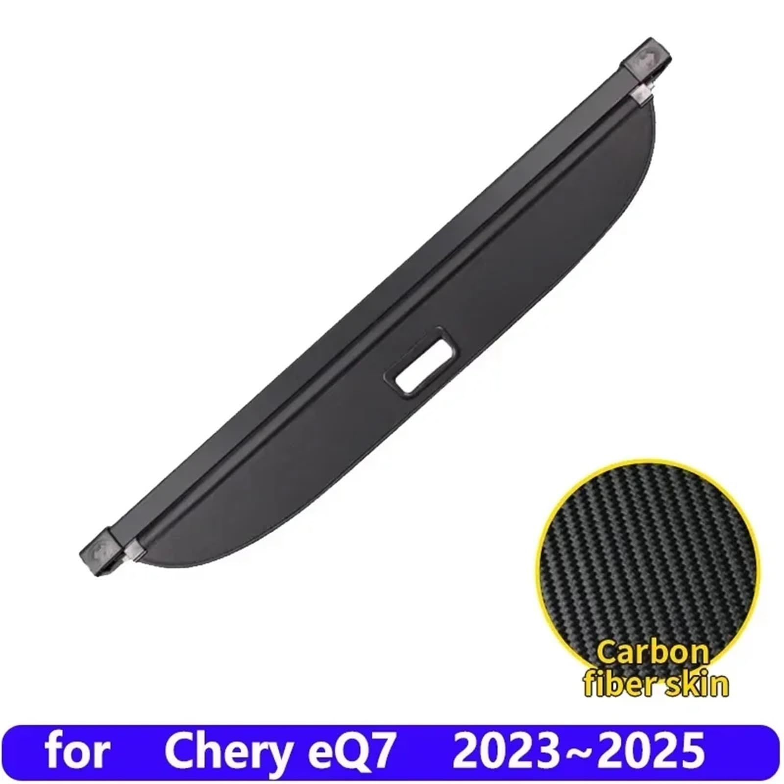 Kofferraumvorhang Kompatibel mit Chery eQ7 2023 2024 2025 Anti-Peeping-Gepäckaufbewahrung Einstellbare Trennwand Schutzhülle Autozubehör(Carbon fiber skin) von CJMPZKVRY