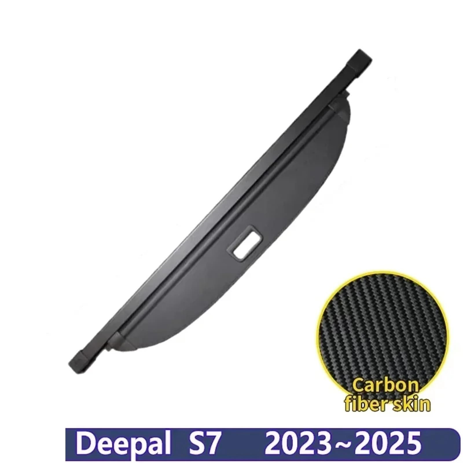Kofferraumvorhang Kompatibel mit Deepal S7 S07 2023 2024 2025 Gepäckaufbewahrung Verstellbare Trennwand Schutzabdeckung for die Privatsphäre Autozubehör(Carbon Fiber) von CJMPZKVRY