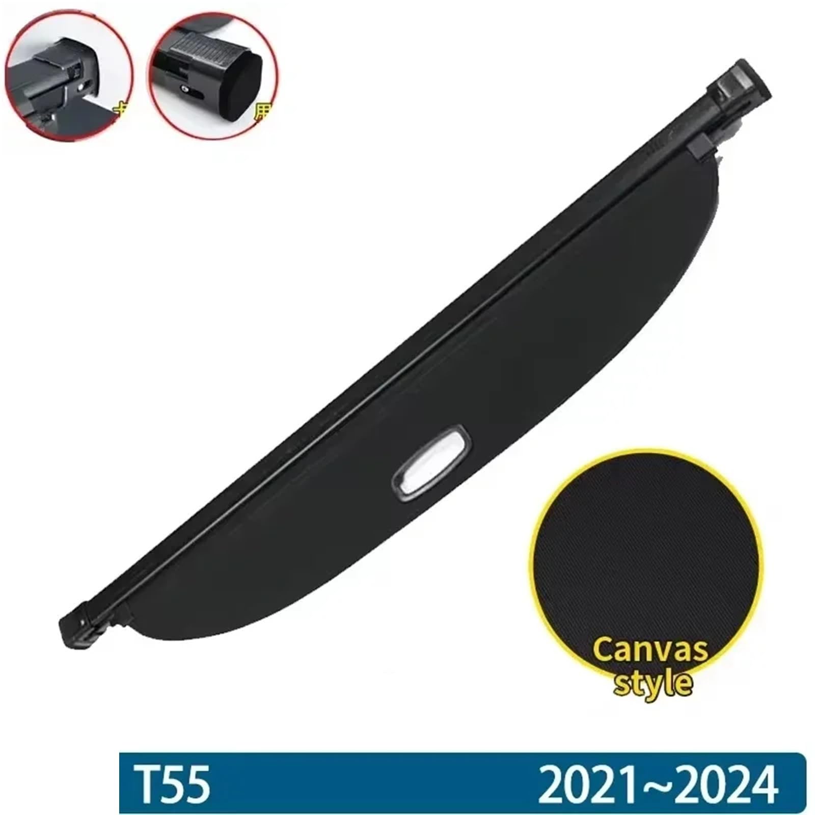 Kofferraumvorhang Kompatibel mit FAW Bestune T55 2021~2024 2022 2023 Gepäckaufbewahrung Verstellbare Trennwand Schutzhülle Autozubehör(Canvas) von CJMPZKVRY