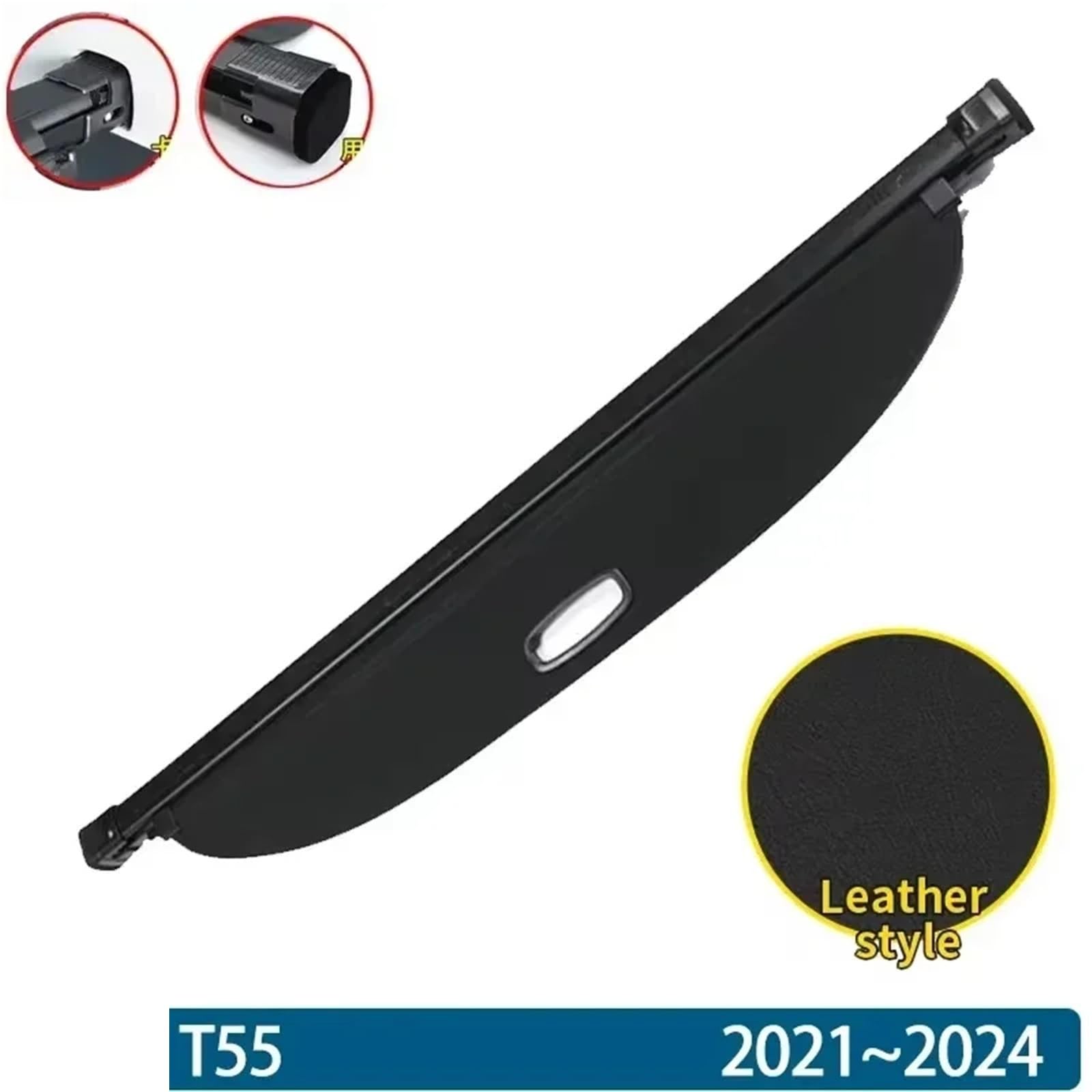 Kofferraumvorhang Kompatibel mit FAW Bestune T55 2021~2024 2022 2023 Gepäckaufbewahrung Verstellbare Trennwand Schutzhülle Autozubehör(Leather) von CJMPZKVRY
