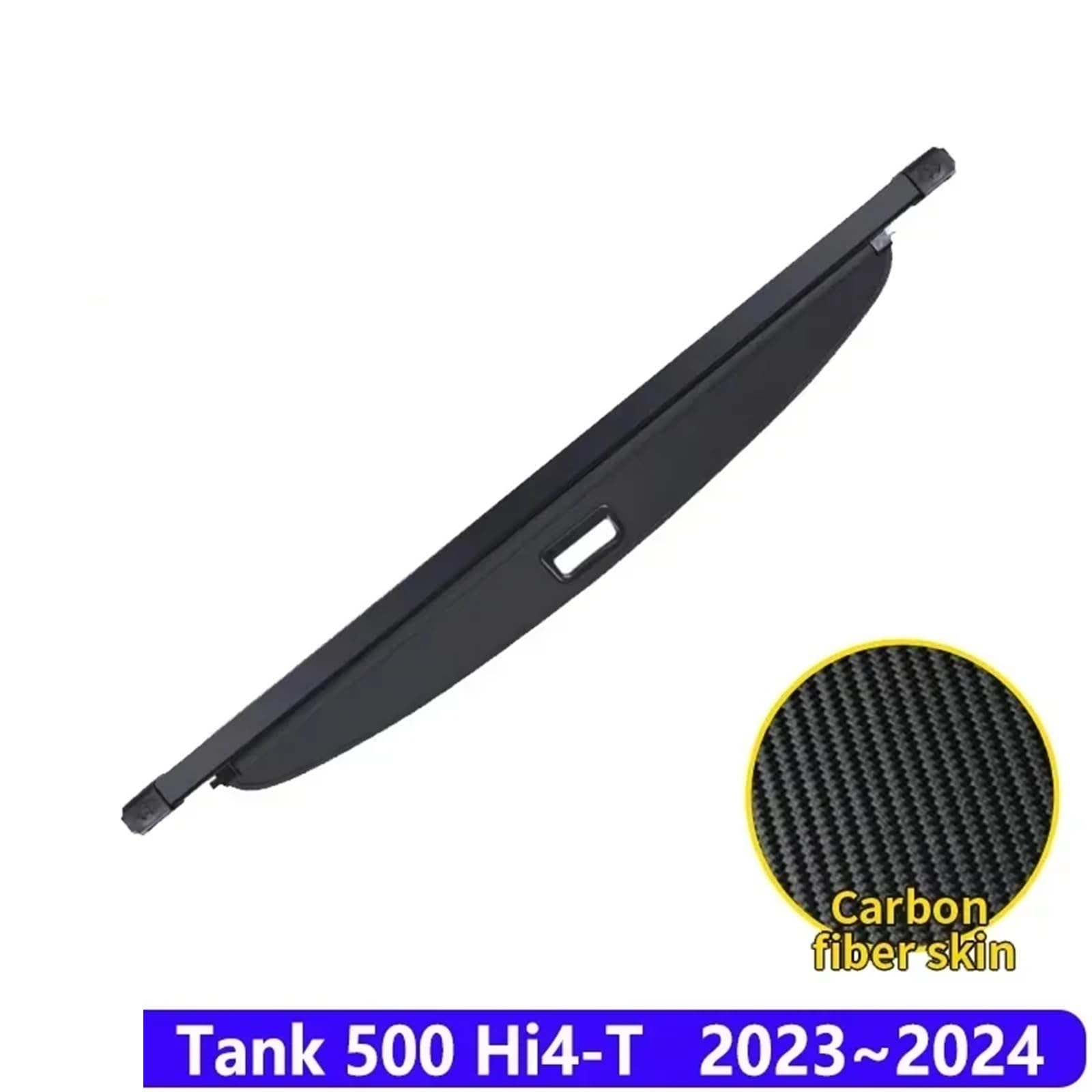 Kofferraumvorhang Kompatibel mit Tank 400 Hi4-T 2023~2025 Anti-Peeping-Gepäckaufbewahrung Einstellbare Trennwand Schutzhülle Autozubehör(Carbon fiber skin) von CJMPZKVRY