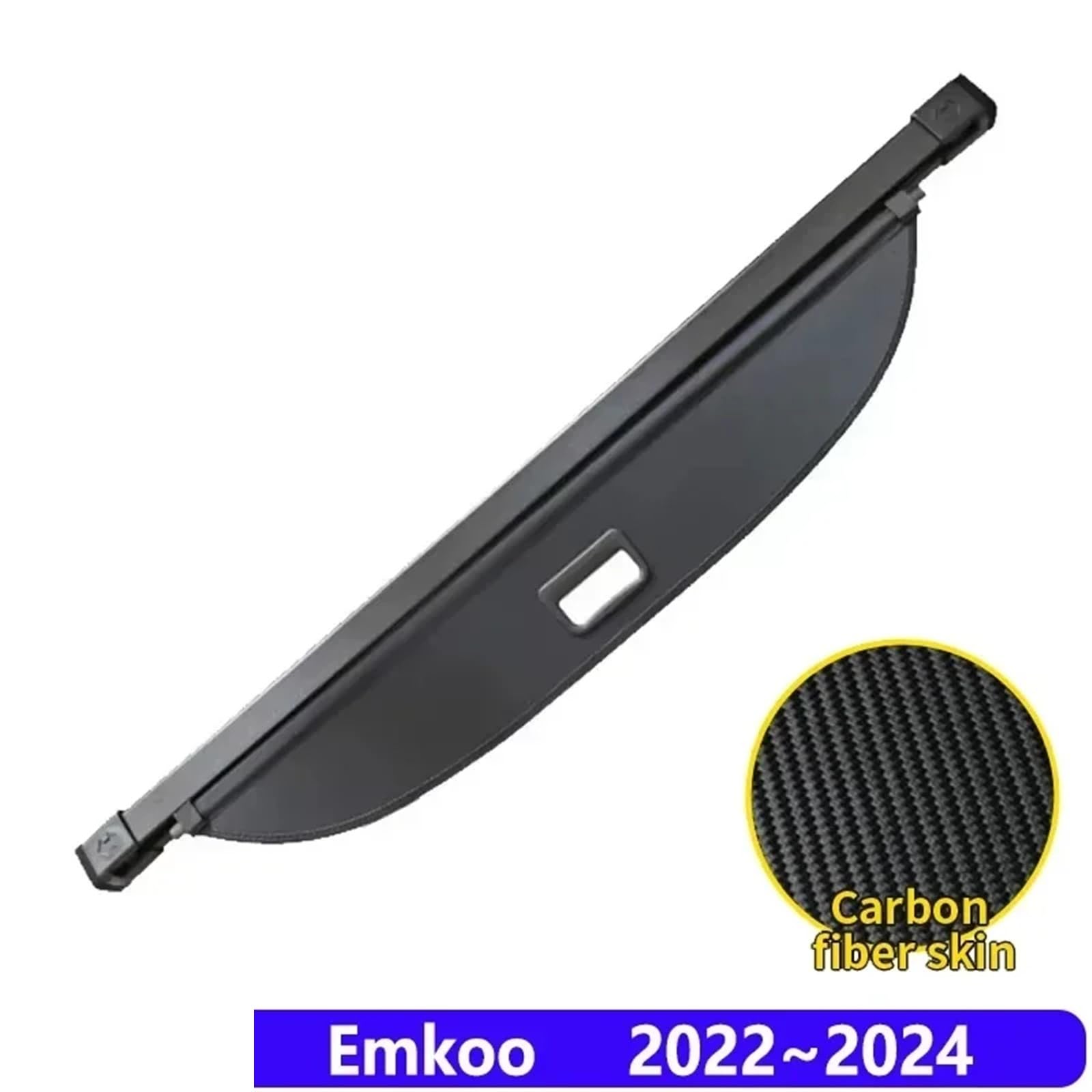 Kofferraumvorhang Kompatibel mit Trumpchi GAC Emkoo 2022 2023 2024 Gepäckaufbewahrung Verstellbare Trennwand Schutzhülle Autozubehör(Carbon fiber skin) von CJMPZKVRY